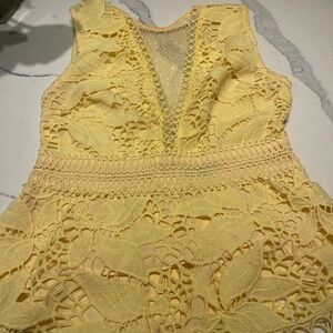 Aqua Yellow Lace Top